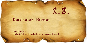 Konicsek Bence névjegykártya